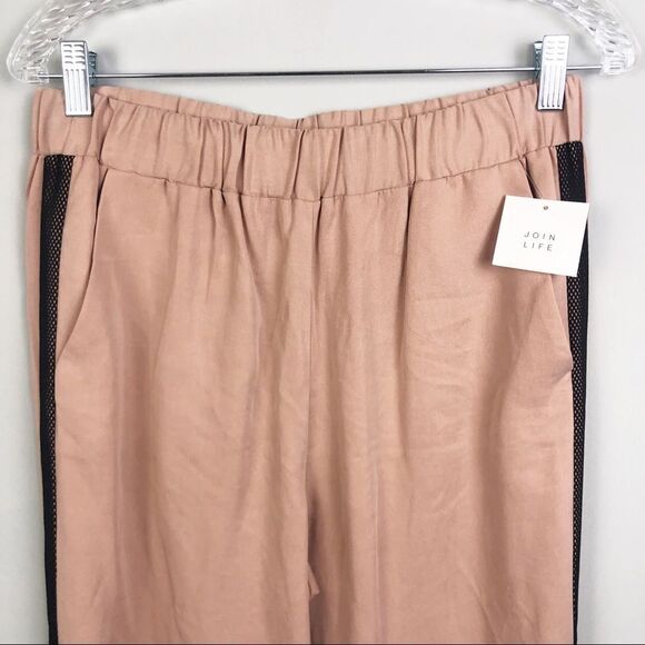 ZARA | NEW Versatile Pink Joggers with Black Mesh Side Stripe Women’s Size M - Picture 5 of 11